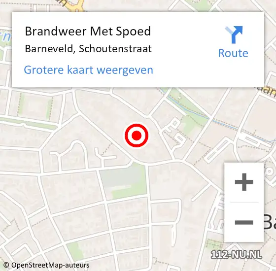 Locatie op kaart van de 112 melding: Brandweer Met Spoed Naar Barneveld, Schoutenstraat op 15 mei 2023 19:35