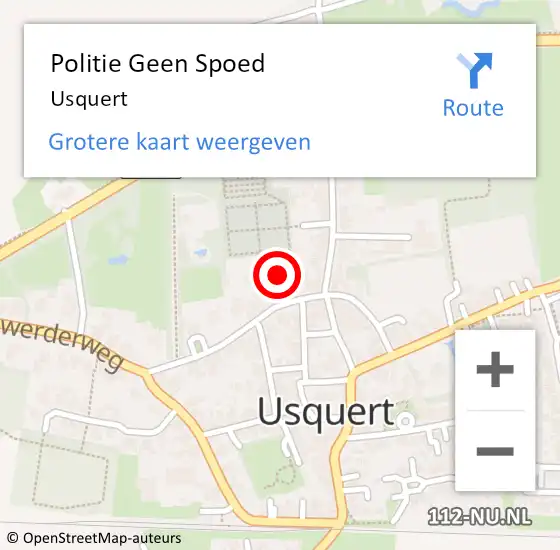 Locatie op kaart van de 112 melding: Politie Geen Spoed Naar Usquert op 15 mei 2023 21:41