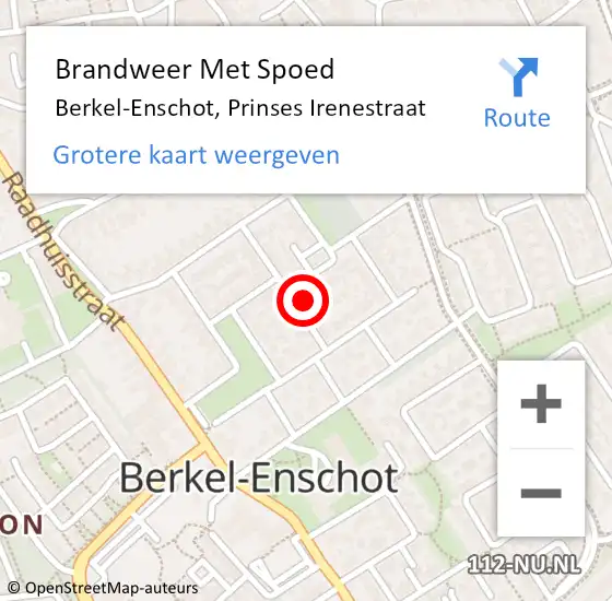 Locatie op kaart van de 112 melding: Brandweer Met Spoed Naar Berkel-Enschot, Prinses Irenestraat op 15 mei 2023 23:05