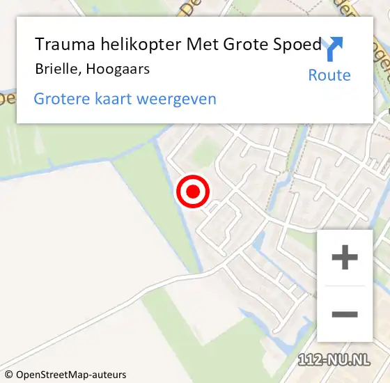 Locatie op kaart van de 112 melding: Trauma helikopter Met Grote Spoed Naar Brielle, Hoogaars op 16 mei 2023 00:20