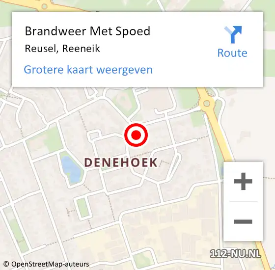 Locatie op kaart van de 112 melding: Brandweer Met Spoed Naar Reusel, Reeneik op 16 mei 2023 02:49