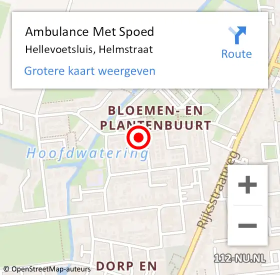 Locatie op kaart van de 112 melding: Ambulance Met Spoed Naar Hellevoetsluis, Helmstraat op 16 mei 2023 05:47