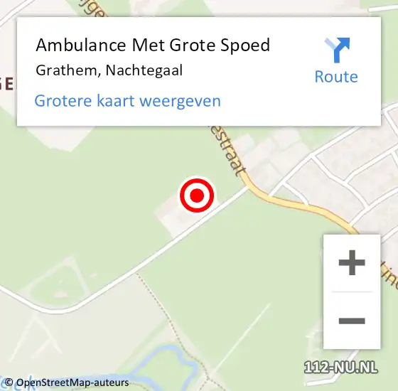 Locatie op kaart van de 112 melding: Ambulance Met Grote Spoed Naar Grathem, Nachtegaal op 25 augustus 2014 16:41