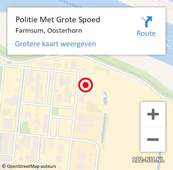 Locatie op kaart van de 112 melding: Politie Met Grote Spoed Naar Farmsum, Oosterhorn op 16 mei 2023 07:48