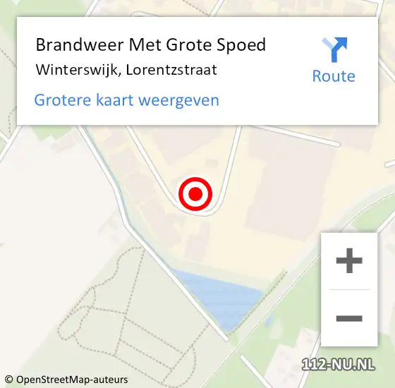 Locatie op kaart van de 112 melding: Brandweer Met Grote Spoed Naar Winterswijk, Lorentzstraat op 16 mei 2023 08:33