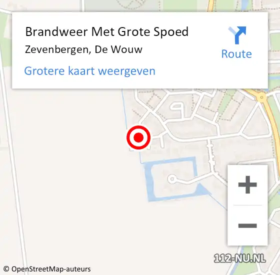 Locatie op kaart van de 112 melding: Brandweer Met Grote Spoed Naar Zevenbergen, De Wouw op 16 mei 2023 08:37