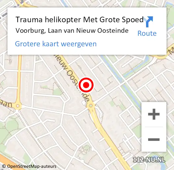 Locatie op kaart van de 112 melding: Trauma helikopter Met Grote Spoed Naar Voorburg, Laan van Nieuw Oosteinde op 16 mei 2023 09:01