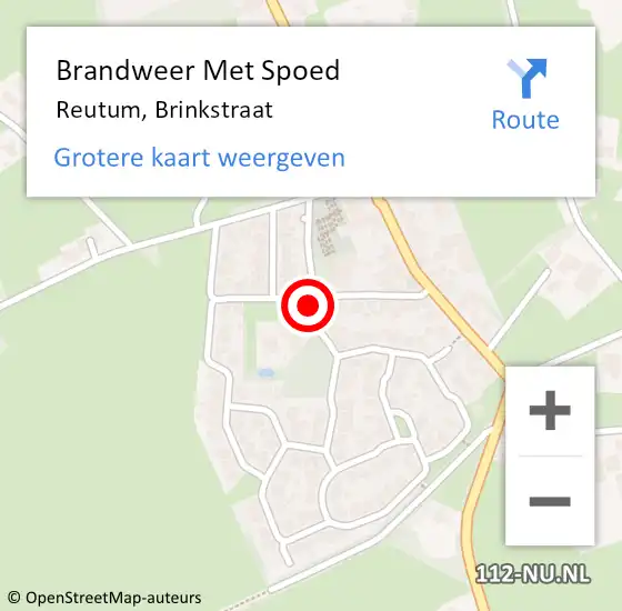 Locatie op kaart van de 112 melding: Brandweer Met Spoed Naar Reutum, Brinkstraat op 16 mei 2023 09:49