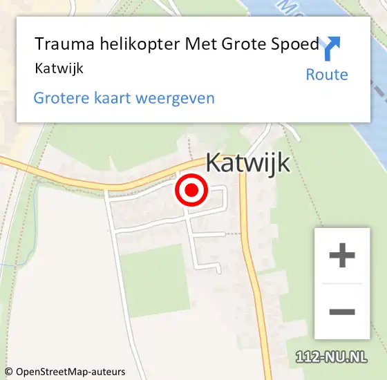Locatie op kaart van de 112 melding: Trauma helikopter Met Grote Spoed Naar Katwijk op 16 mei 2023 09:56