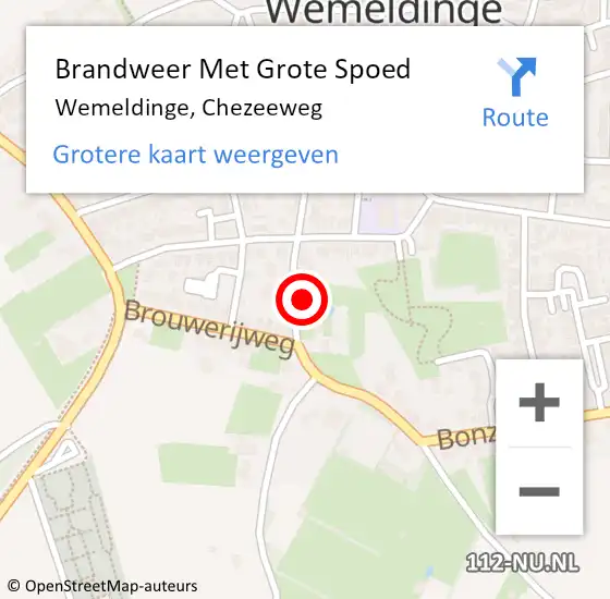 Locatie op kaart van de 112 melding: Brandweer Met Grote Spoed Naar Wemeldinge, Chezeeweg op 16 mei 2023 11:40