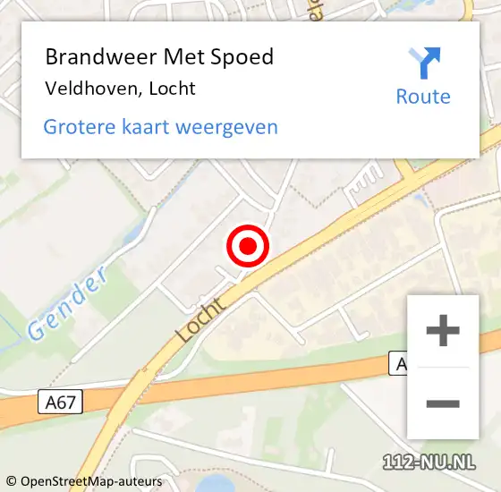 Locatie op kaart van de 112 melding: Brandweer Met Spoed Naar Veldhoven, Locht op 16 mei 2023 12:04