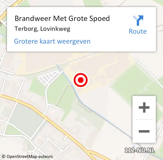 Locatie op kaart van de 112 melding: Brandweer Met Grote Spoed Naar Terborg, Lovinkweg op 16 mei 2023 12:27