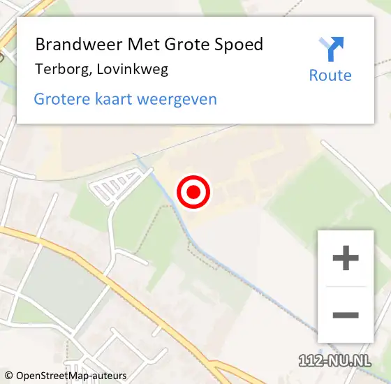 Locatie op kaart van de 112 melding: Brandweer Met Grote Spoed Naar Terborg, Lovinkweg op 16 mei 2023 12:29