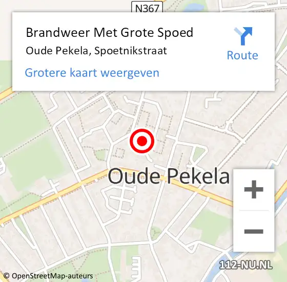 Locatie op kaart van de 112 melding: Brandweer Met Grote Spoed Naar Oude Pekela, Spoetnikstraat op 16 mei 2023 12:42