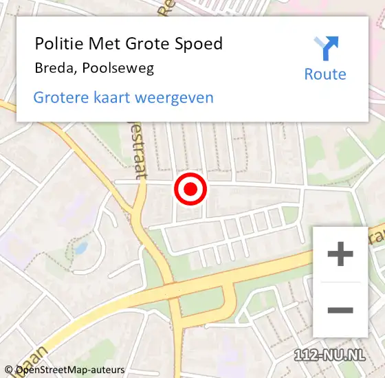 Locatie op kaart van de 112 melding: Politie Met Grote Spoed Naar Breda, Poolseweg op 16 mei 2023 13:16