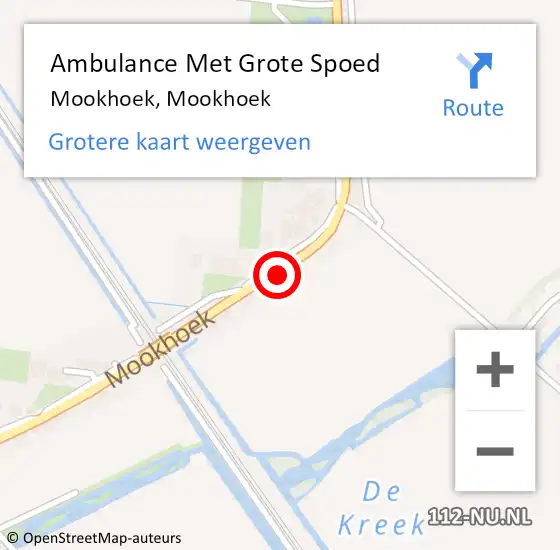 Locatie op kaart van de 112 melding: Ambulance Met Grote Spoed Naar Mookhoek, Mookhoek op 16 mei 2023 14:24
