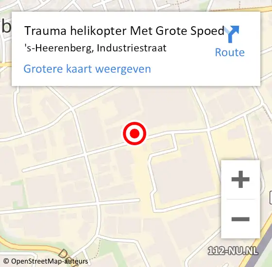 Locatie op kaart van de 112 melding: Trauma helikopter Met Grote Spoed Naar 's-Heerenberg, Industriestraat op 16 mei 2023 14:39