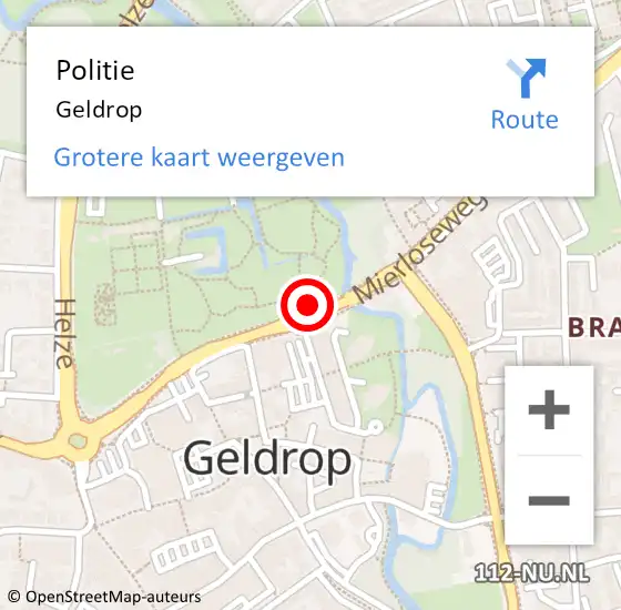 Locatie op kaart van de 112 melding: Politie Geldrop op 16 mei 2023 15:55