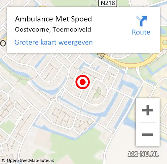 Locatie op kaart van de 112 melding: Ambulance Met Spoed Naar Oostvoorne, Toernooiveld op 16 mei 2023 16:46