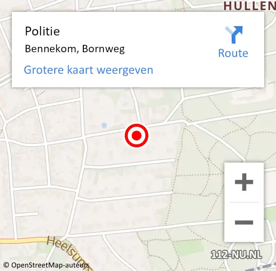 Locatie op kaart van de 112 melding: Politie Bennekom, Bornweg op 16 mei 2023 16:46