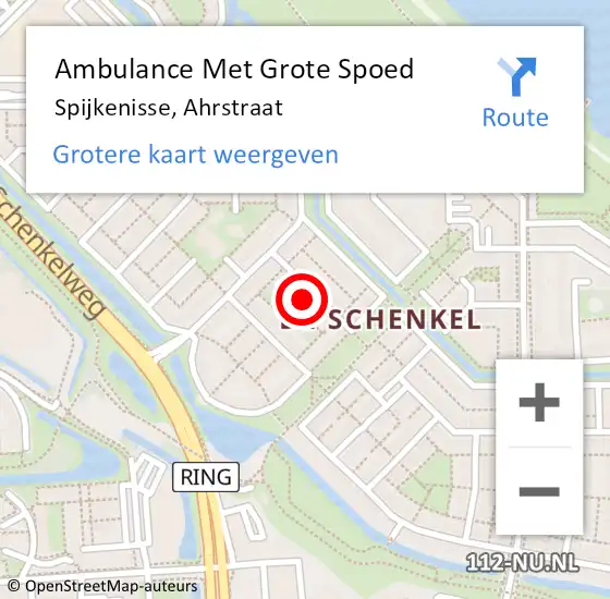 Locatie op kaart van de 112 melding: Ambulance Met Grote Spoed Naar Spijkenisse, Ahrstraat op 16 mei 2023 17:17