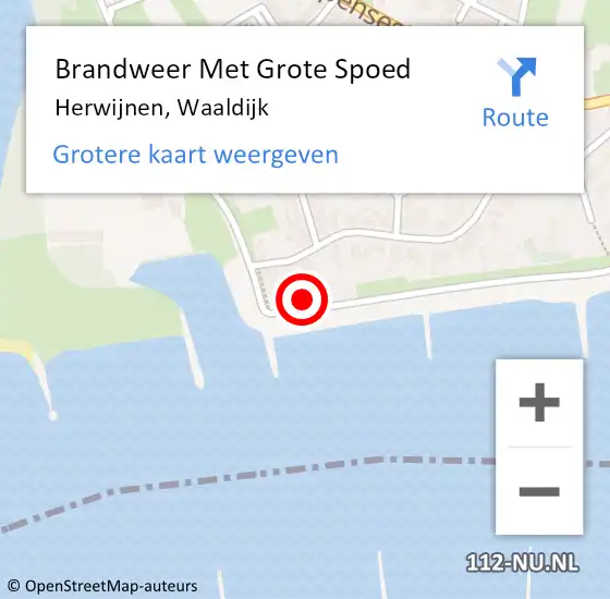 Locatie op kaart van de 112 melding: Brandweer Met Grote Spoed Naar Herwijnen, Waaldijk op 16 mei 2023 17:48