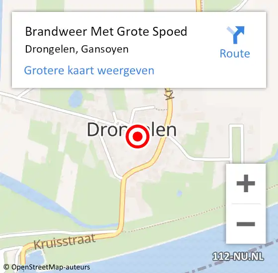 Locatie op kaart van de 112 melding: Brandweer Met Grote Spoed Naar Drongelen, Gansoyen op 16 mei 2023 19:09