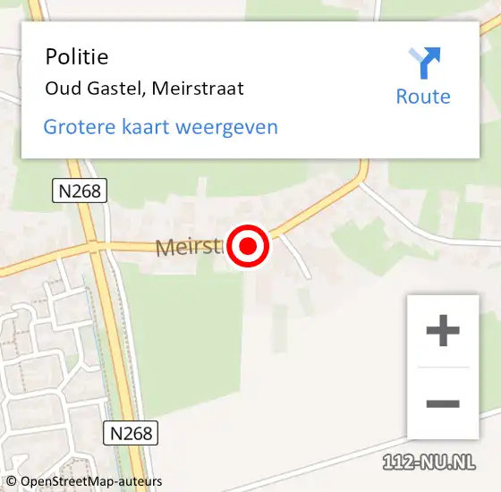 Locatie op kaart van de 112 melding: Politie Oud Gastel, Meirstraat op 16 mei 2023 19:38