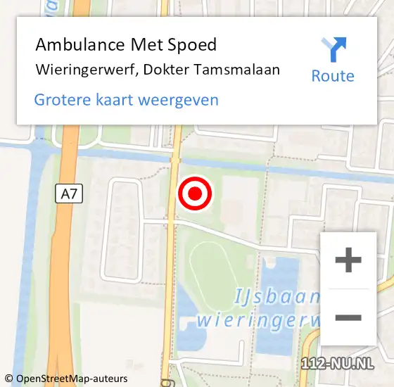 Locatie op kaart van de 112 melding: Ambulance Met Spoed Naar Wieringerwerf, Dokter Tamsmalaan op 16 mei 2023 20:40