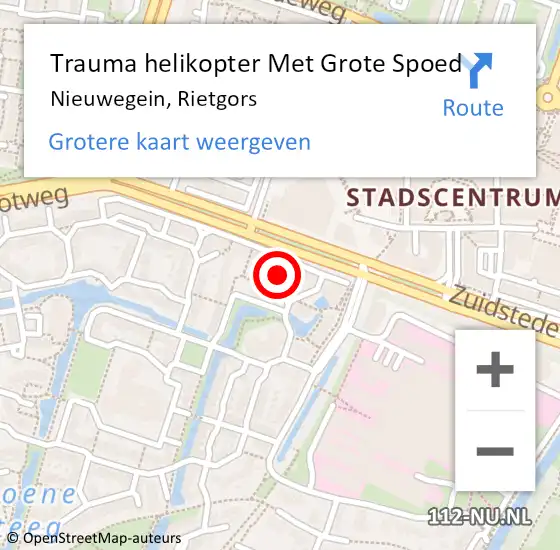 Locatie op kaart van de 112 melding: Trauma helikopter Met Grote Spoed Naar Nieuwegein, Rietgors op 16 mei 2023 21:23