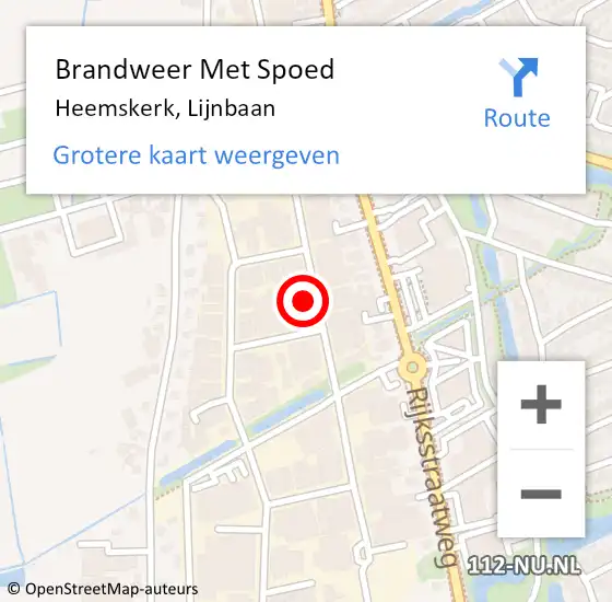 Locatie op kaart van de 112 melding: Brandweer Met Spoed Naar Heemskerk, Lijnbaan op 16 mei 2023 21:25