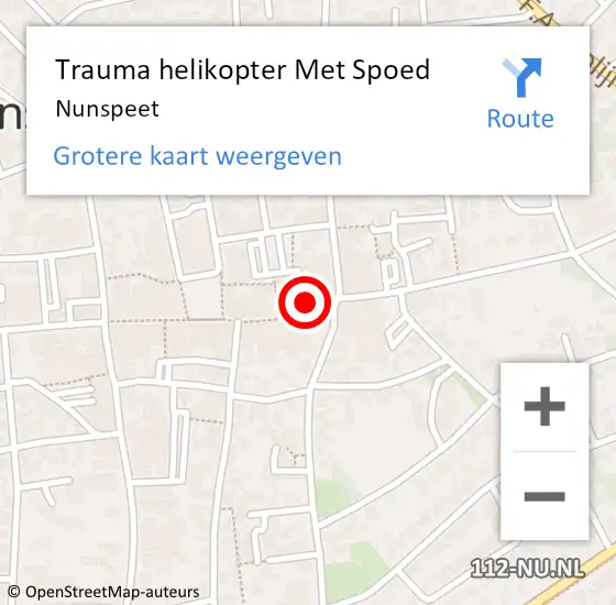 Locatie op kaart van de 112 melding: Trauma helikopter Met Spoed Naar Nunspeet op 16 mei 2023 22:33