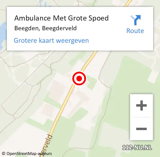 Locatie op kaart van de 112 melding: Ambulance Met Grote Spoed Naar Beegden, Beegderveld op 17 mei 2023 00:11