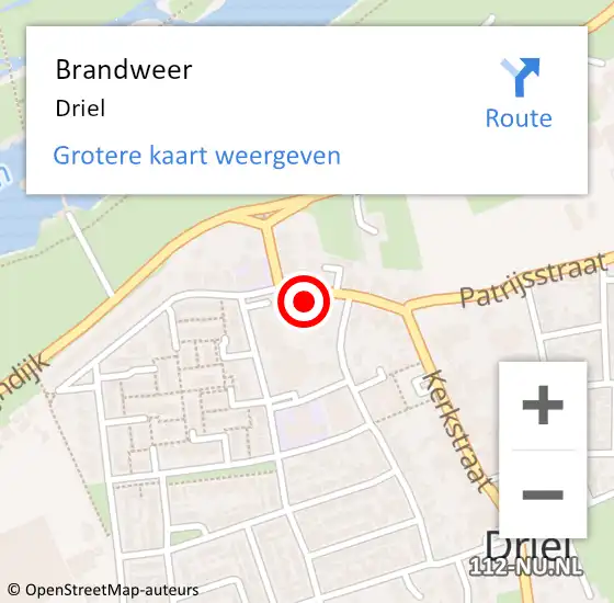 Locatie op kaart van de 112 melding: Brandweer Driel op 25 augustus 2014 18:14