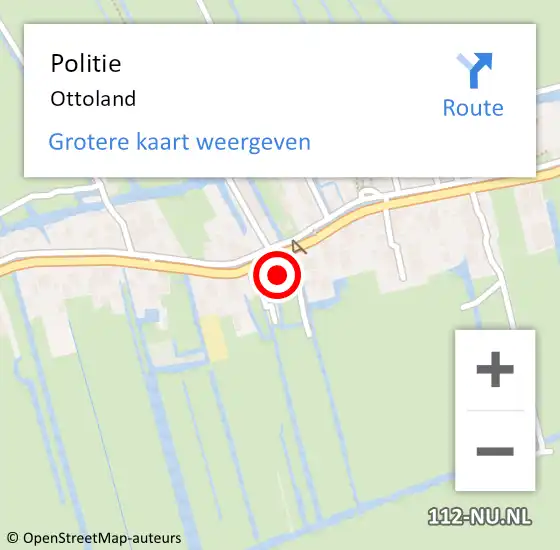 Locatie op kaart van de 112 melding: Politie Ottoland op 17 mei 2023 04:03
