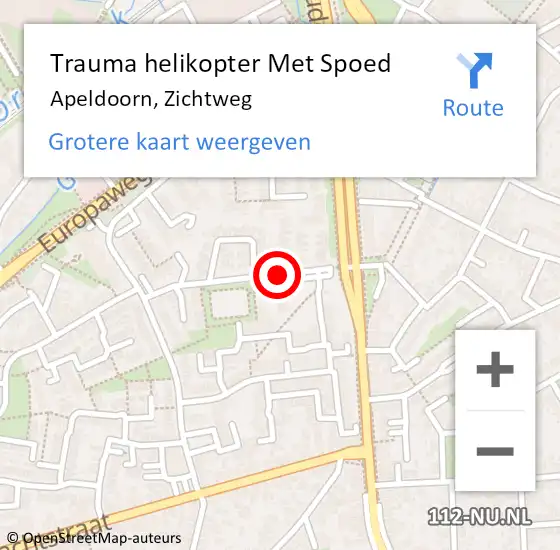 Locatie op kaart van de 112 melding: Trauma helikopter Met Spoed Naar Apeldoorn, Zichtweg op 17 mei 2023 07:34