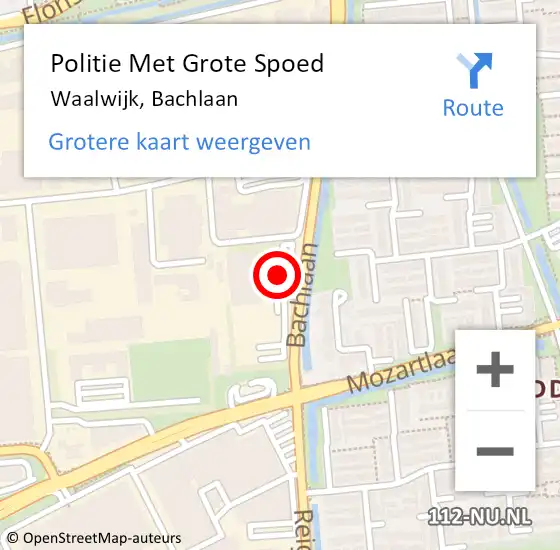 Locatie op kaart van de 112 melding: Politie Met Grote Spoed Naar Waalwijk, Bachlaan op 17 mei 2023 08:24
