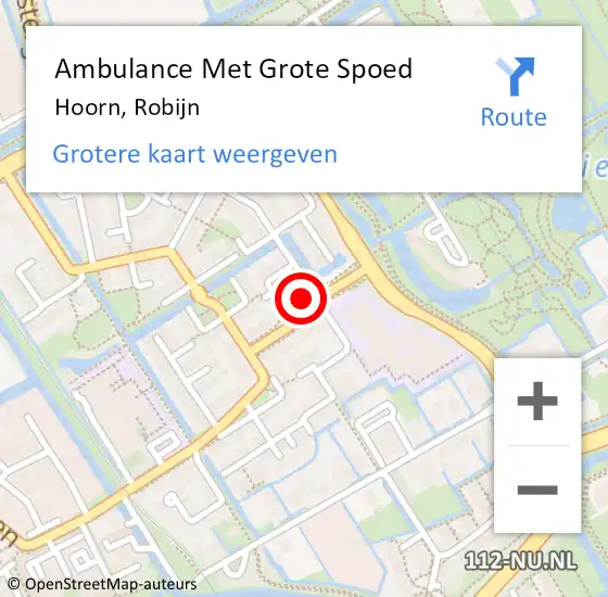 Locatie op kaart van de 112 melding: Ambulance Met Grote Spoed Naar Hoorn, Robijn op 17 mei 2023 09:12