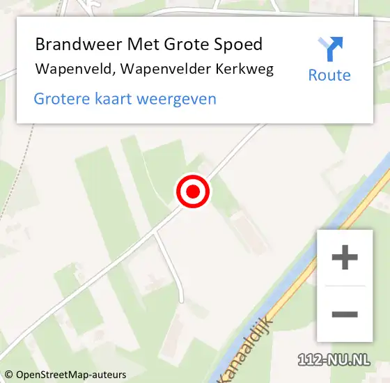 Locatie op kaart van de 112 melding: Brandweer Met Grote Spoed Naar Wapenveld, Wapenvelder Kerkweg op 17 mei 2023 10:33