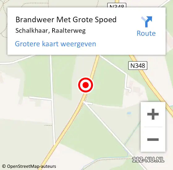 Locatie op kaart van de 112 melding: Brandweer Met Grote Spoed Naar Schalkhaar, Raalterweg op 17 mei 2023 10:53