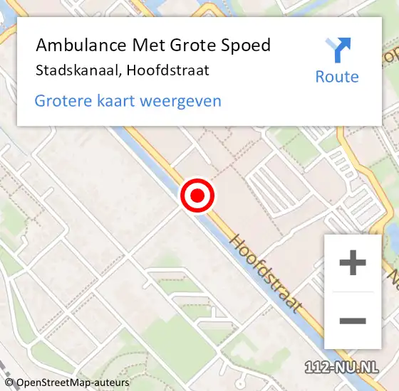 Locatie op kaart van de 112 melding: Ambulance Met Grote Spoed Naar Stadskanaal, Hoofdstraat op 17 mei 2023 10:55