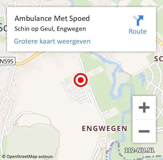 Locatie op kaart van de 112 melding: Ambulance Met Spoed Naar Schin op Geul, Engwegen op 25 augustus 2014 18:28