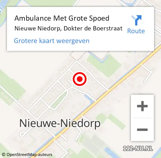 Locatie op kaart van de 112 melding: Ambulance Met Grote Spoed Naar Nieuwe Niedorp, Dokter de Boerstraat op 17 mei 2023 11:44