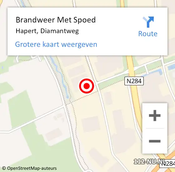 Locatie op kaart van de 112 melding: Brandweer Met Spoed Naar Hapert, Diamantweg op 17 mei 2023 12:10