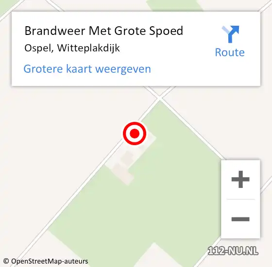 Locatie op kaart van de 112 melding: Brandweer Met Grote Spoed Naar Ospel, Witteplakdijk op 17 mei 2023 12:23