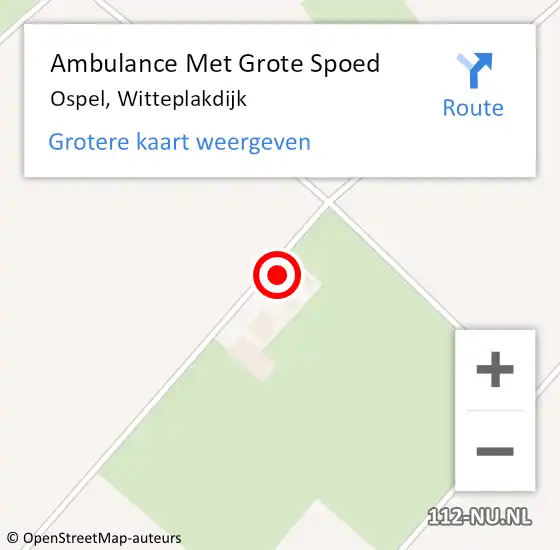 Locatie op kaart van de 112 melding: Ambulance Met Grote Spoed Naar Ospel, Witteplakdijk op 17 mei 2023 12:30