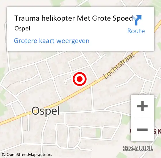 Locatie op kaart van de 112 melding: Trauma helikopter Met Grote Spoed Naar Ospel op 17 mei 2023 12:32