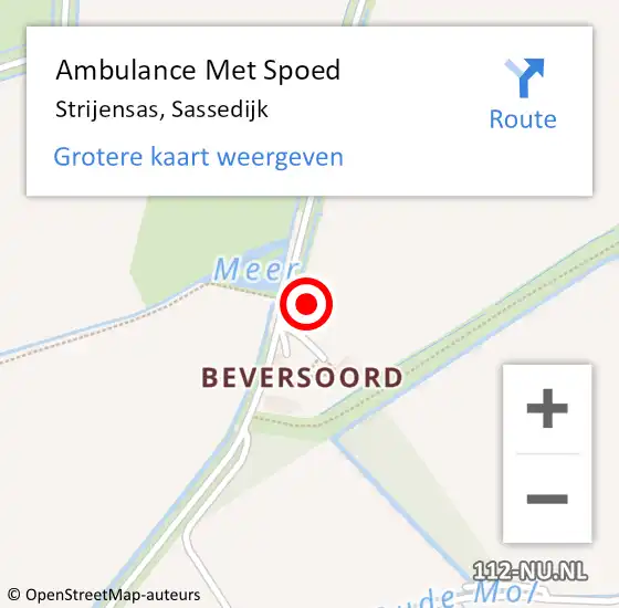 Locatie op kaart van de 112 melding: Ambulance Met Spoed Naar Strijensas, Sassedijk op 17 mei 2023 14:27