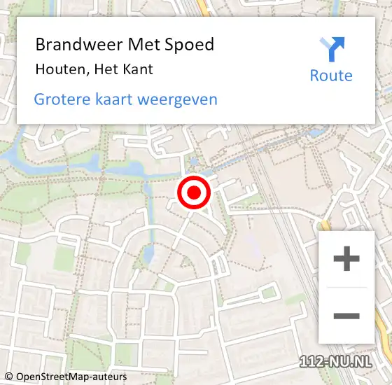 Locatie op kaart van de 112 melding: Brandweer Met Spoed Naar Houten, Het Kant op 17 mei 2023 14:42