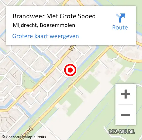 Locatie op kaart van de 112 melding: Brandweer Met Grote Spoed Naar Mijdrecht, Boezemmolen op 17 mei 2023 16:10